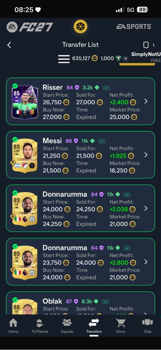 Cashout-Screenshot von SimplyNotU